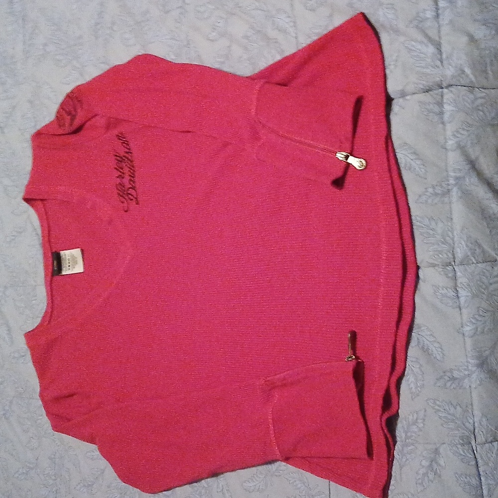 Harley-Davidson Women's V-Neck Red Long Sleeve Waffle Knit Shirt